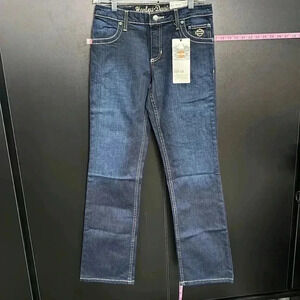 Harley Davidson Midrise boot cut,metallic thread embellished back pockets